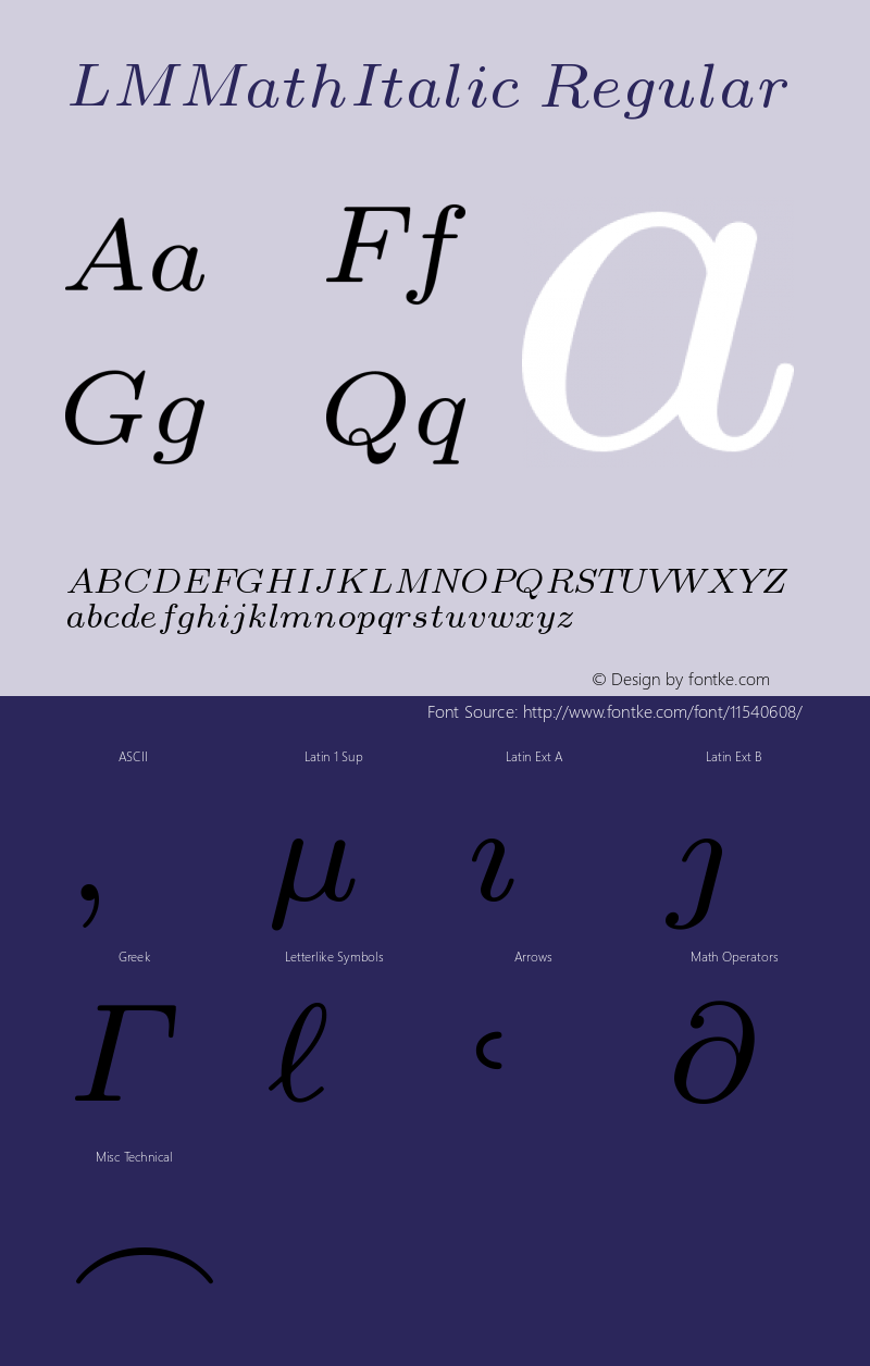 LMMathItalic7 Regular Version 2.003图片样张