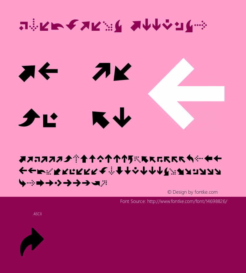 ClickBits-Arrows1 ☞ Version 1.000;PS 001.000;hotconv 1.0.38;com.myfonts.fonthead.click-bits.arrows-1.wfkit2.2ANX图片样张