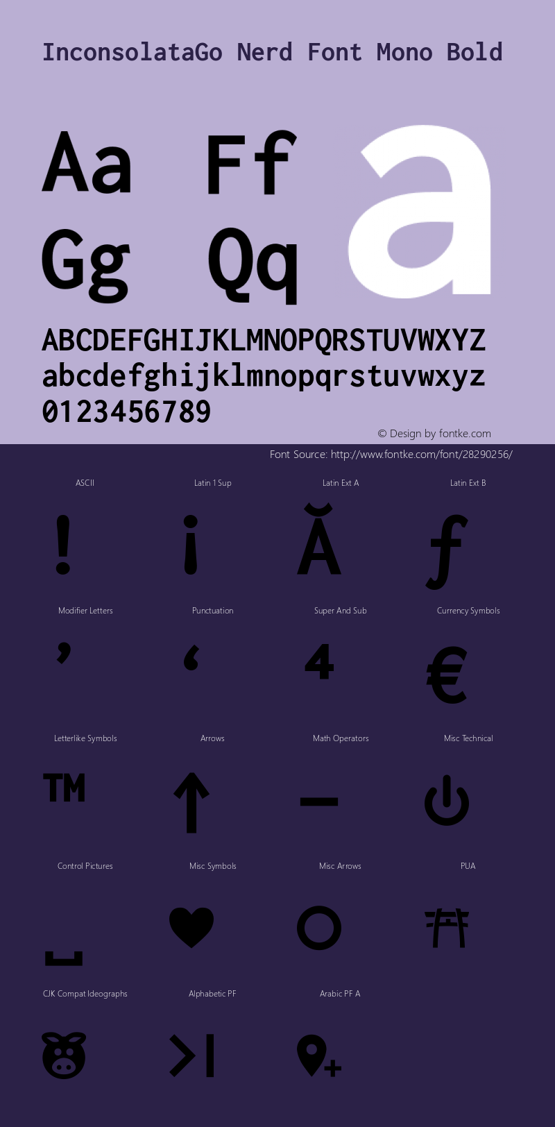 InconsolataGo Bold Nerd Font Complete Mono Version 1.015; ttfautohint (v0.92) -l 8 -r 50 -G 200 -x 14 -w 