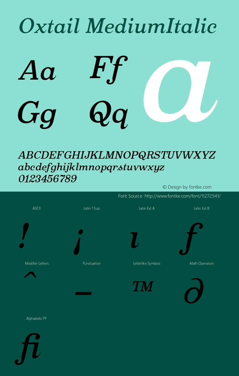 Oxtail MediumItalic Version 001.000图片样张