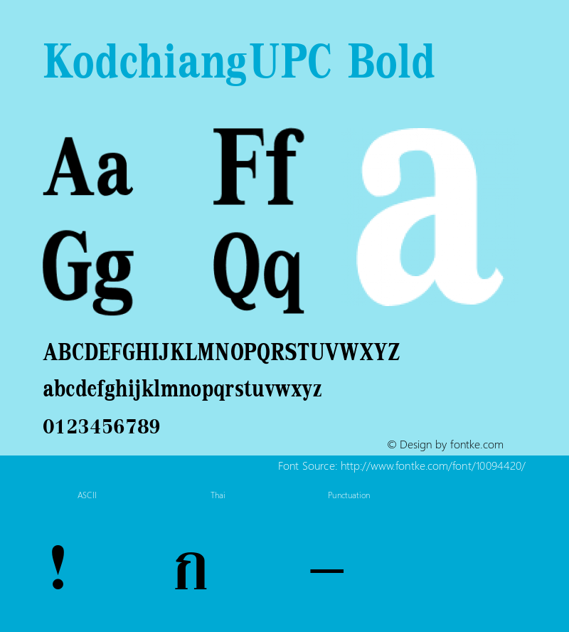 KodchiangUPC Bold Version 2.20图片样张