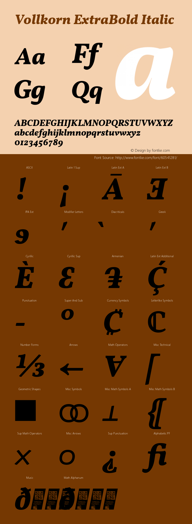 Vollkorn ExtraBold Italic Version 4.105图片样张