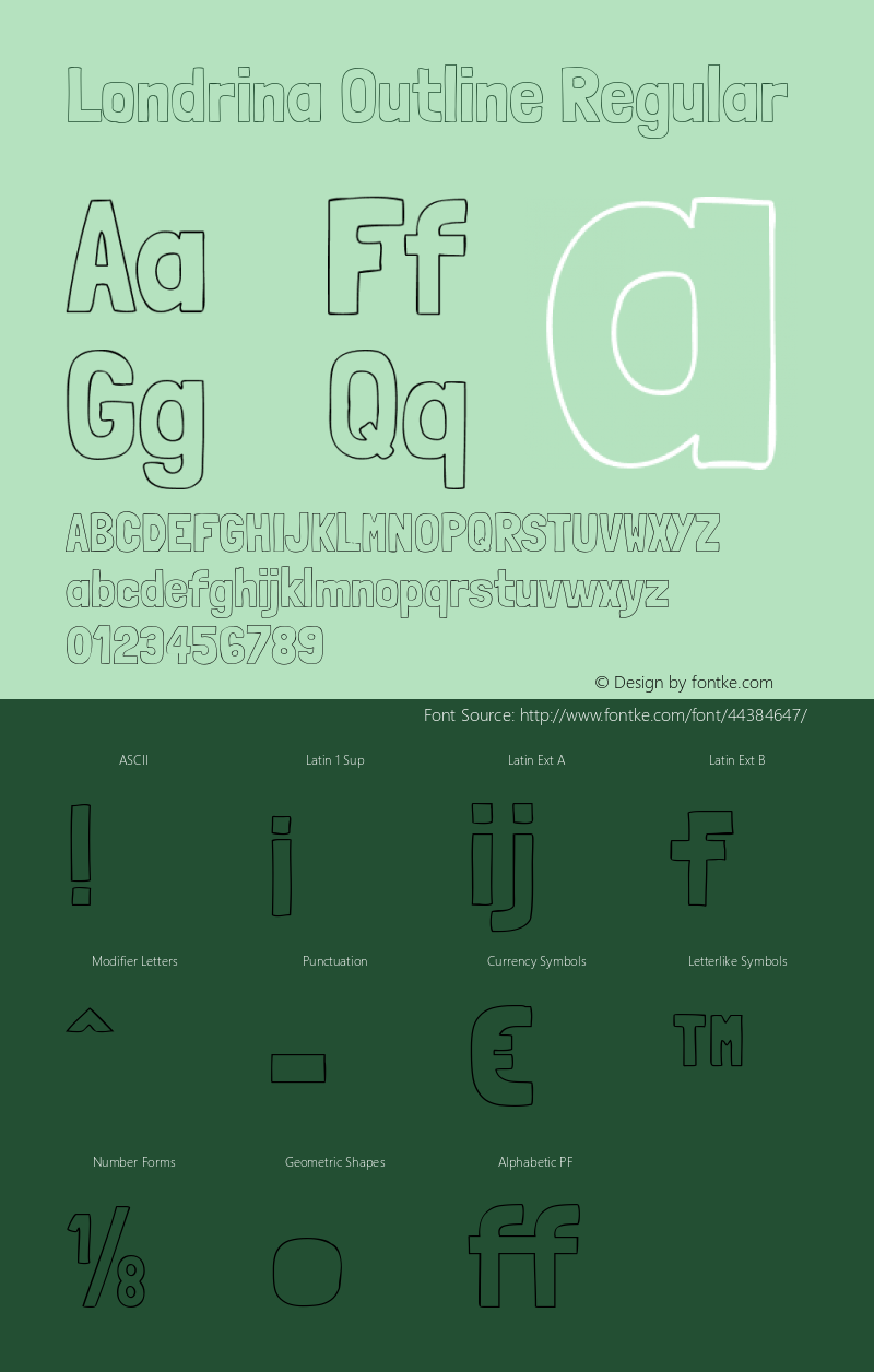 Londrina Outline Regular Version 1.002图片样张