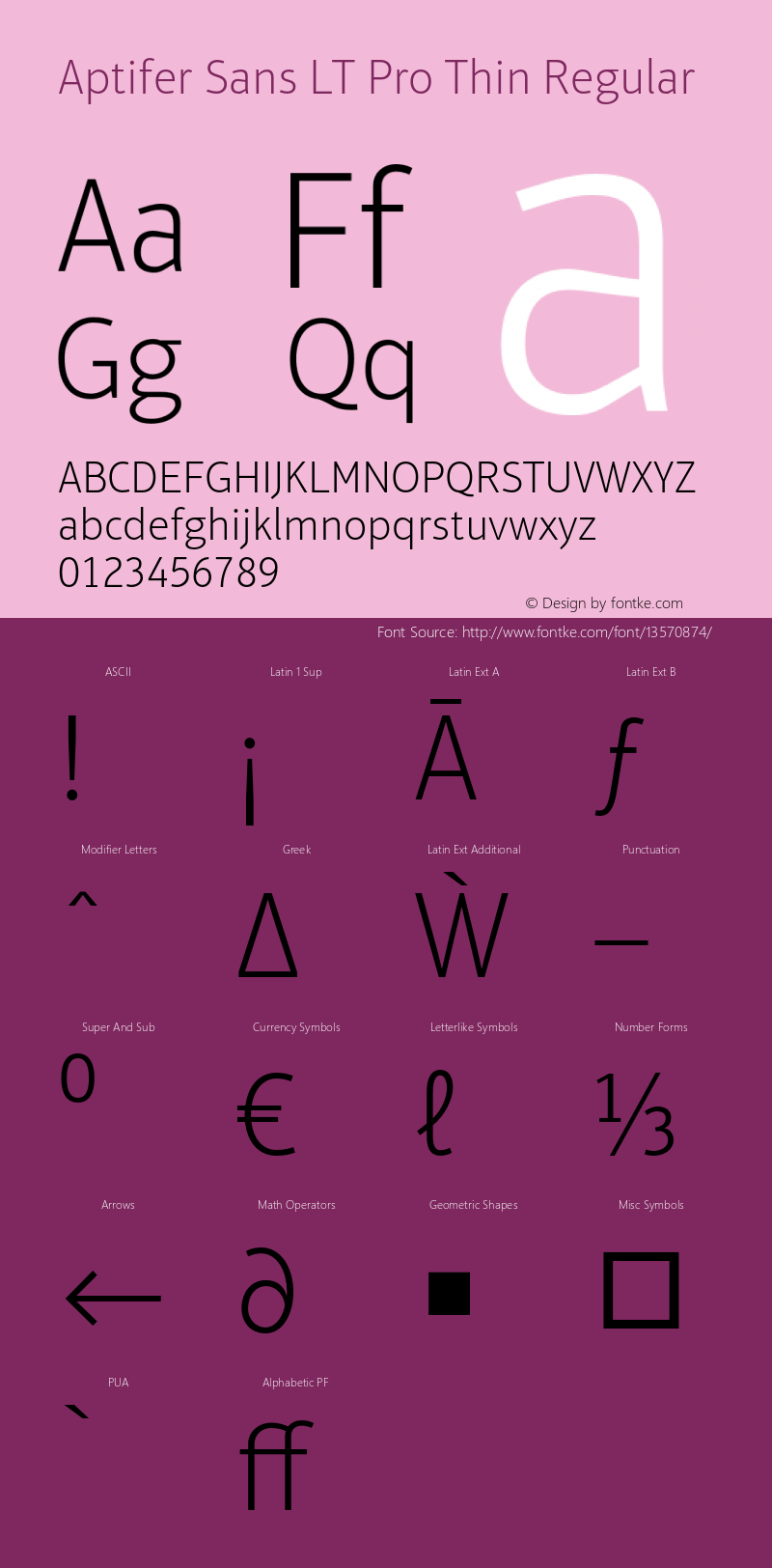 Aptifer Sans LT Pro Thin Regular Version 1.100;PS 001.001;hotconv 1.0.38图片样张