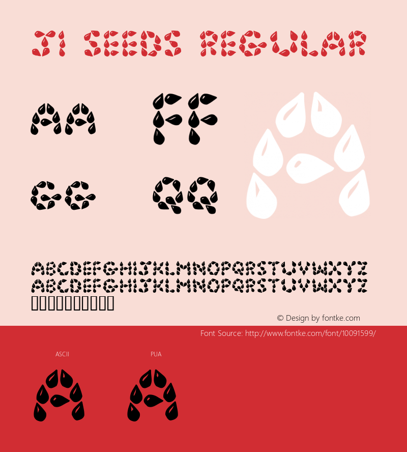 JI Seeds Regular Macromedia Fontographer 4.1 1/23/2000图片样张