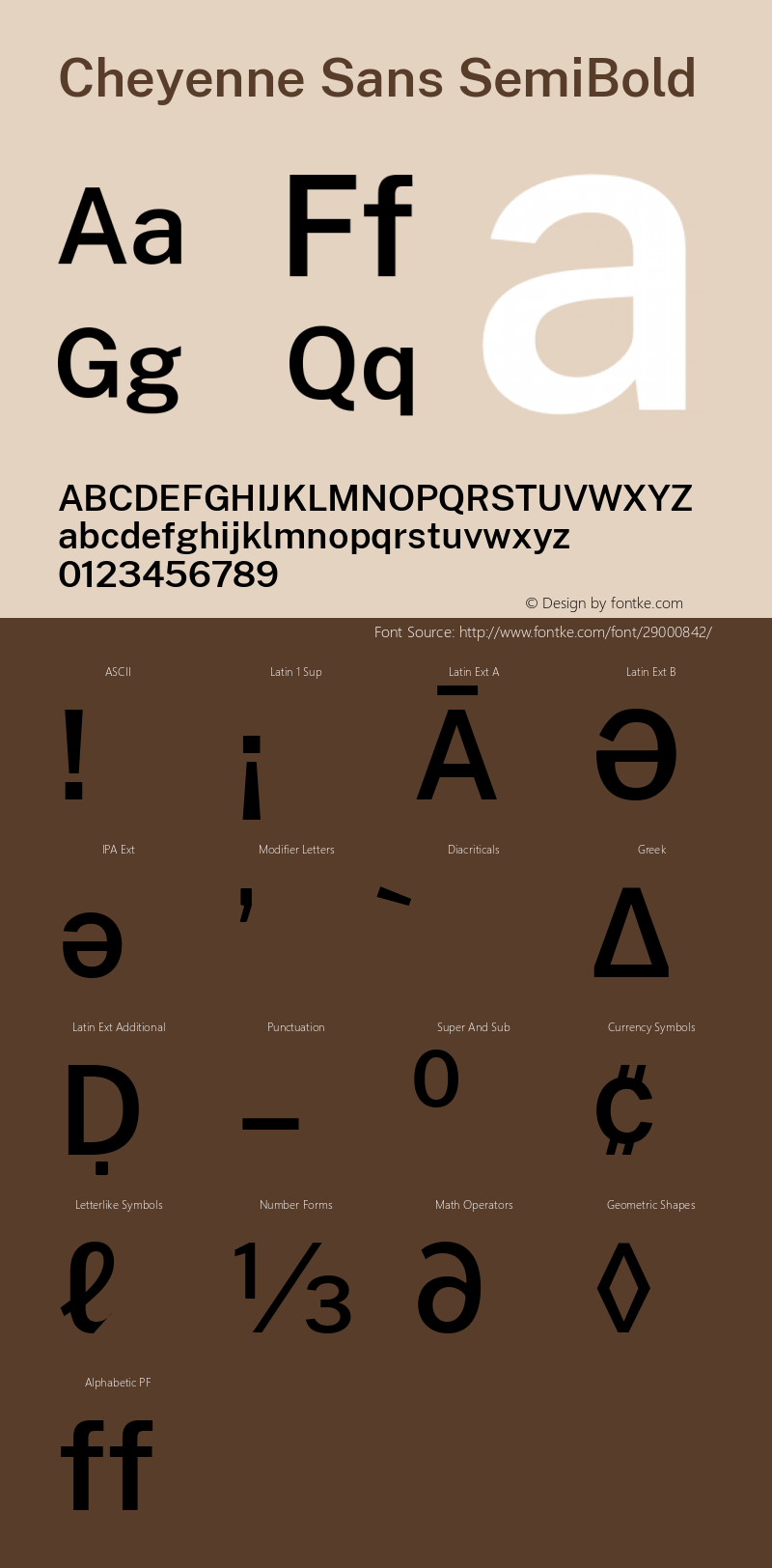 Cheyenne Sans SemiBold Version 1.00;March 29, 2019;FontCreator 11.5.0.2425 64-bit图片样张