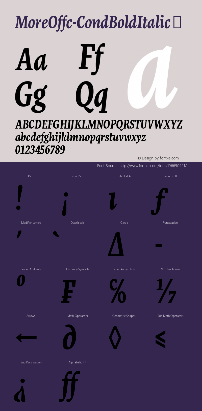 ☞More Offc Cond Bold Italic Version 7.504; 2010; Build 1020; ttfautohint (v1.5);com.myfonts.easy.fontfont.more.offc-condensed-bold-italic.wfkit2.version.3YB3图片样张