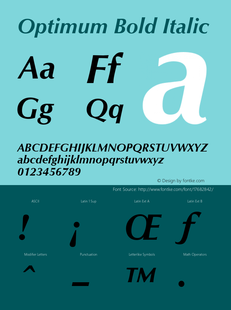 Optimum Bold Italic Version 1图片样张