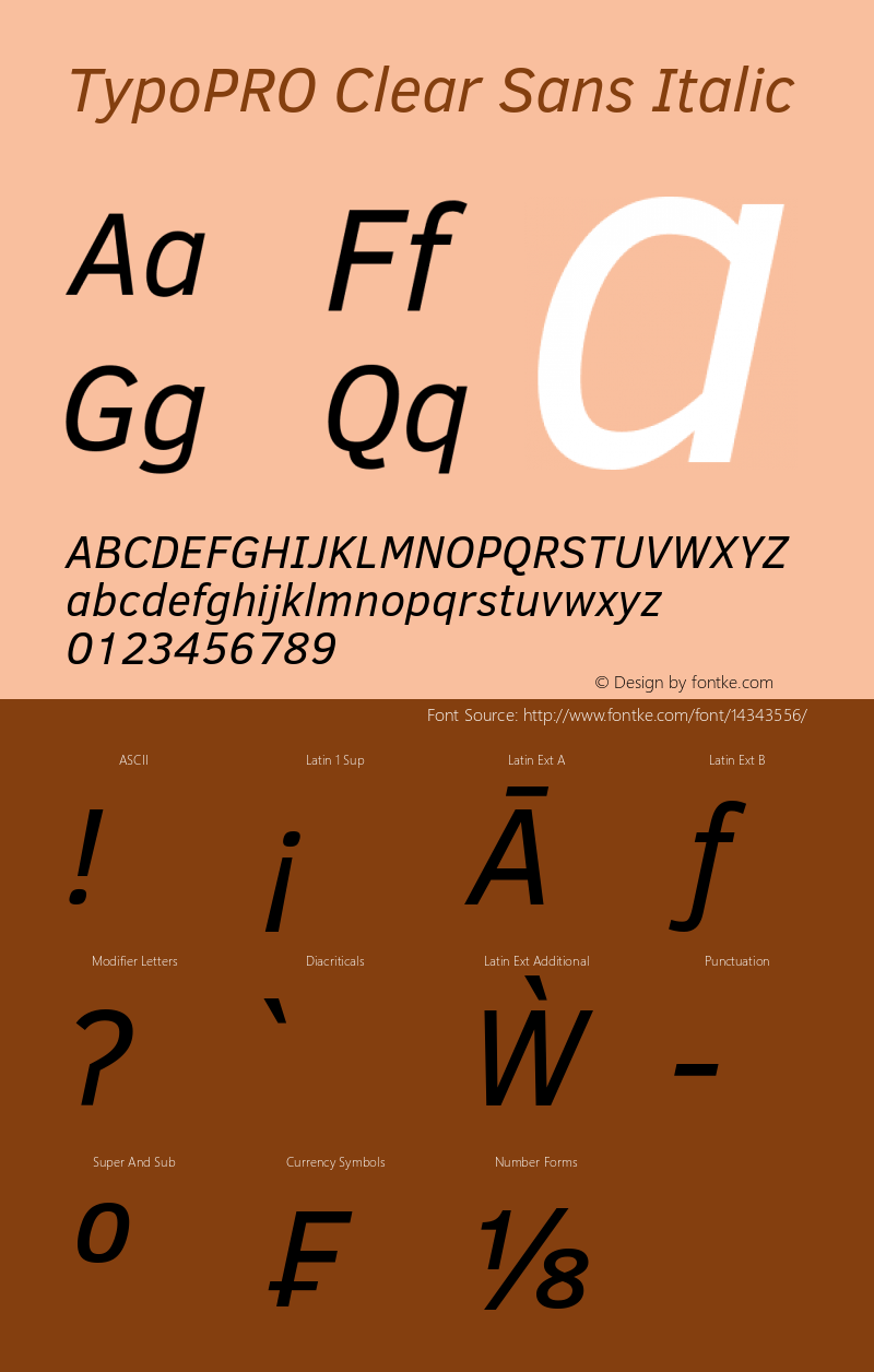 TypoPRO Clear Sans Italic Version 1.00图片样张