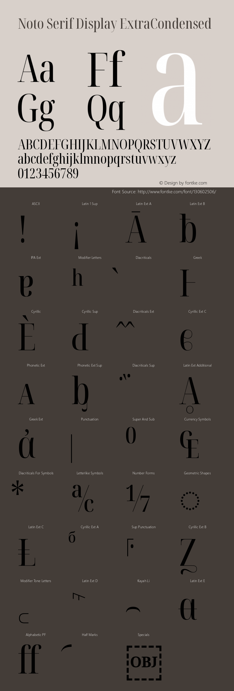 Noto Serif Display ExtraCondensed Version 2.003图片样张