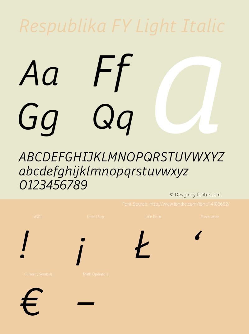 Respublika FY Light Italic Version 001图片样张