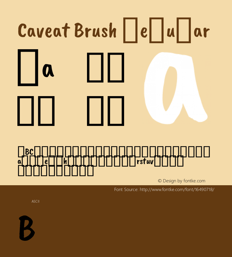 Caveat Brush Regular Version 1.096; ttfautohint (v1.3)图片样张