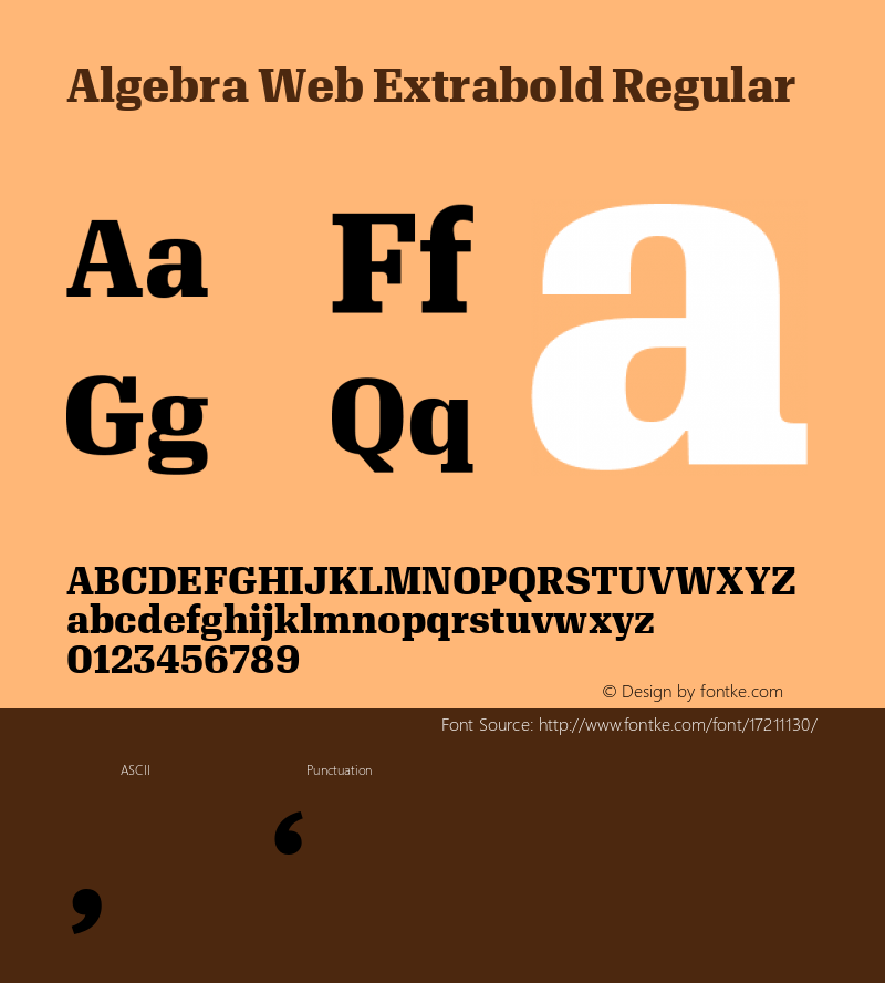 Algebra Web Extrabold Regular Version 1.1 2016图片样张