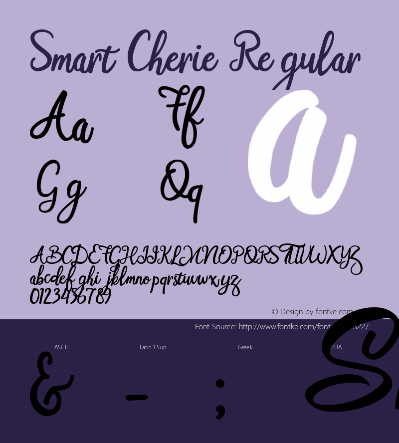 Smart Cherie Version 1.00;April 13, 2019;FontCreator 11.5.0.2427 32-bit图片样张