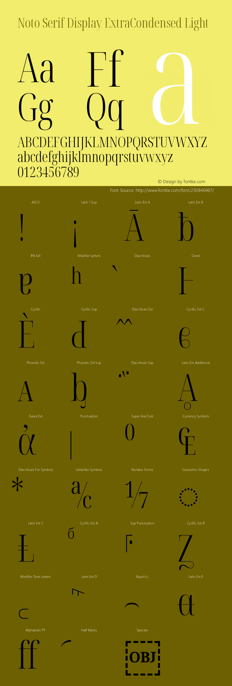 Noto Serif Display ExtraCondensed Light Version 2.007图片样张