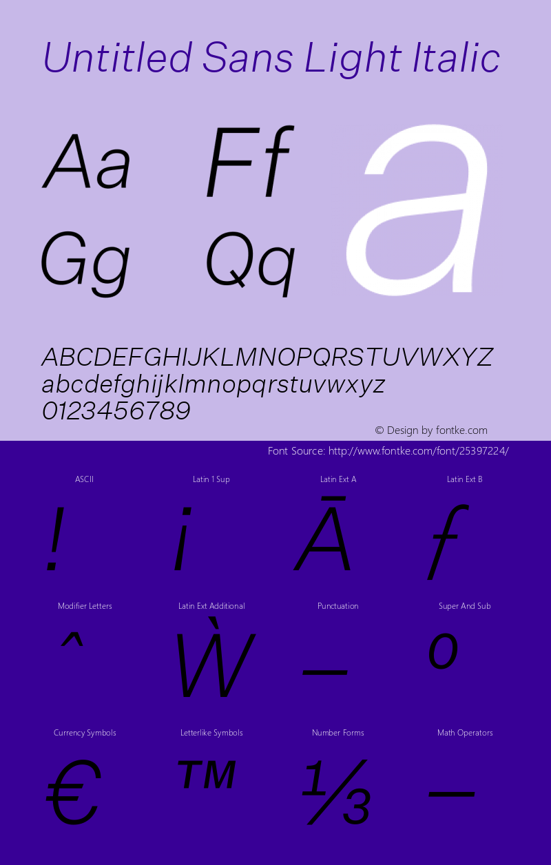 Untitled Sans Light Italic Version 1.00图片样张