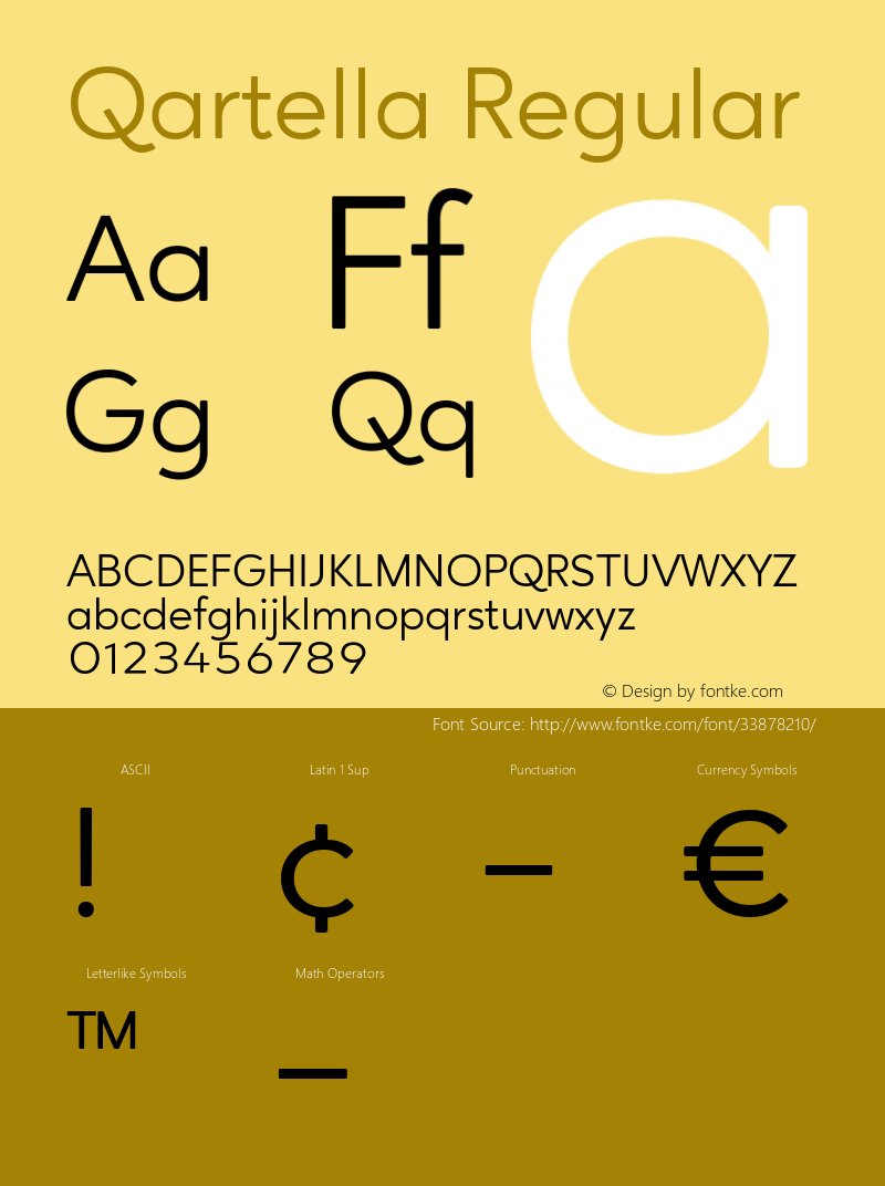 Qartella Regular Version 1.000图片样张