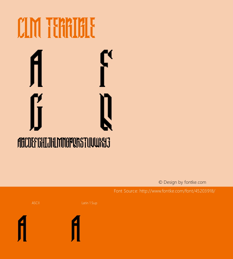 CLM TERRIBLE 01 Version 1.002;Fontself Maker 2.2.1图片样张