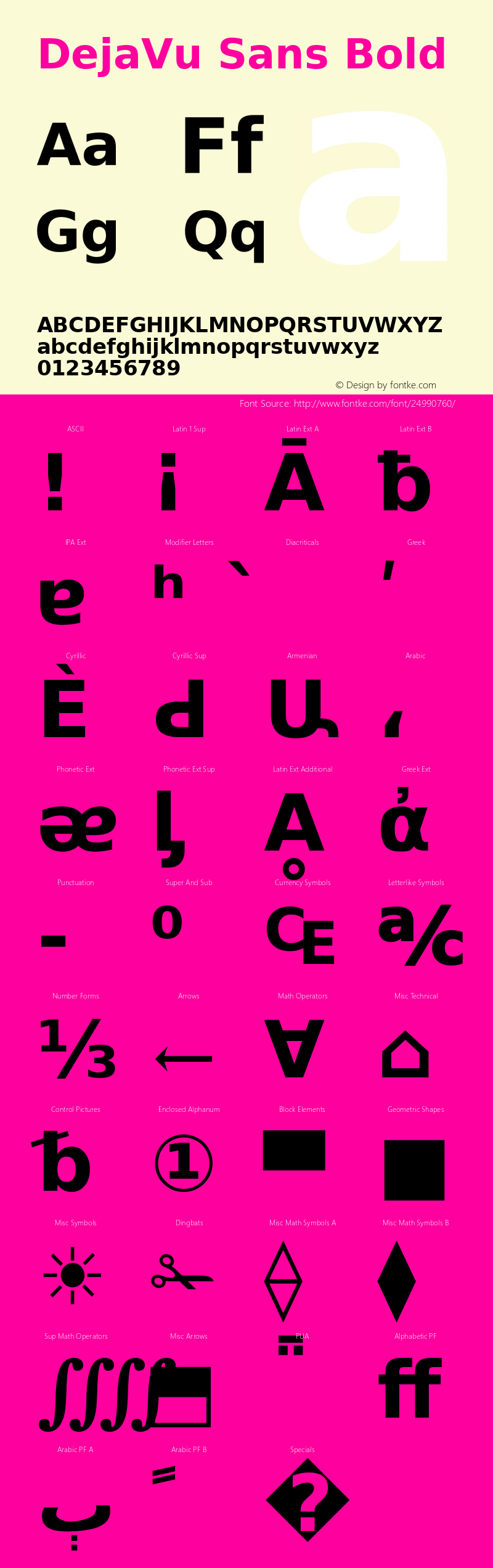 DejaVu Sans Bold Version 2.5图片样张