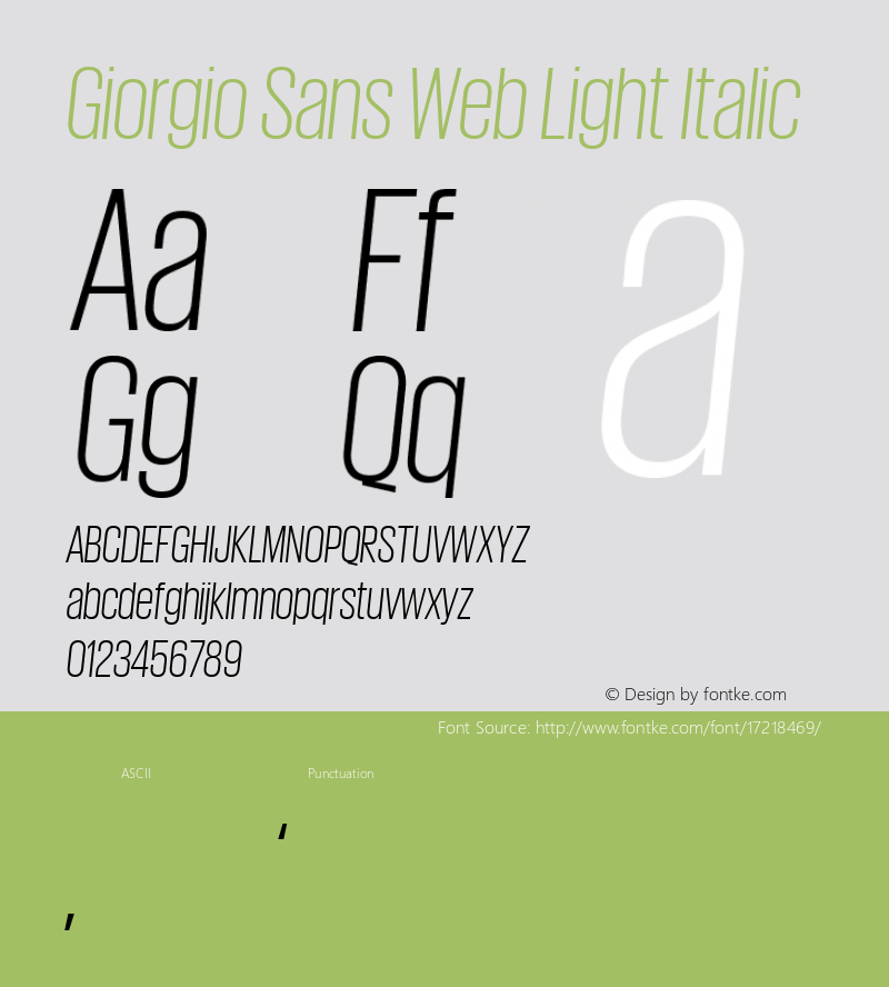 Giorgio Sans Web Light Italic Version None 2012图片样张