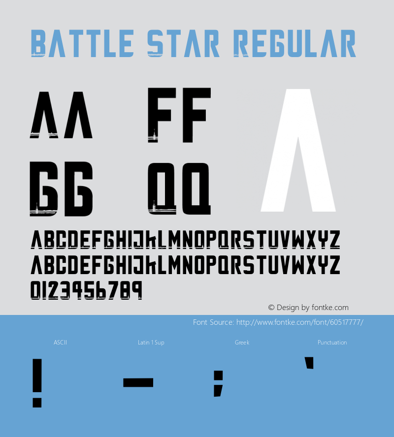 Battle Star Version 1.00;March 16, 2020;FontCreator 11.5.0.2430 64-bit图片样张