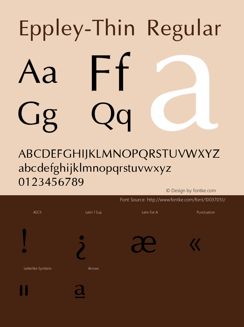 Eppley-Thin Regular Converted from C:\TTFONTS\Eppley.TF1 by ALLTYPE图片样张