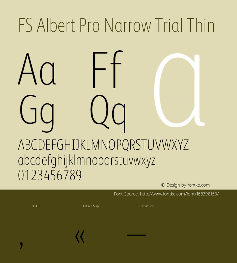 FSAlbertProNarrow-Thin Trial Version 3.000图片样张