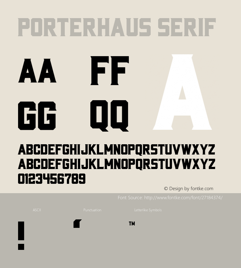 Porterhaus Serif Version 1.000图片样张