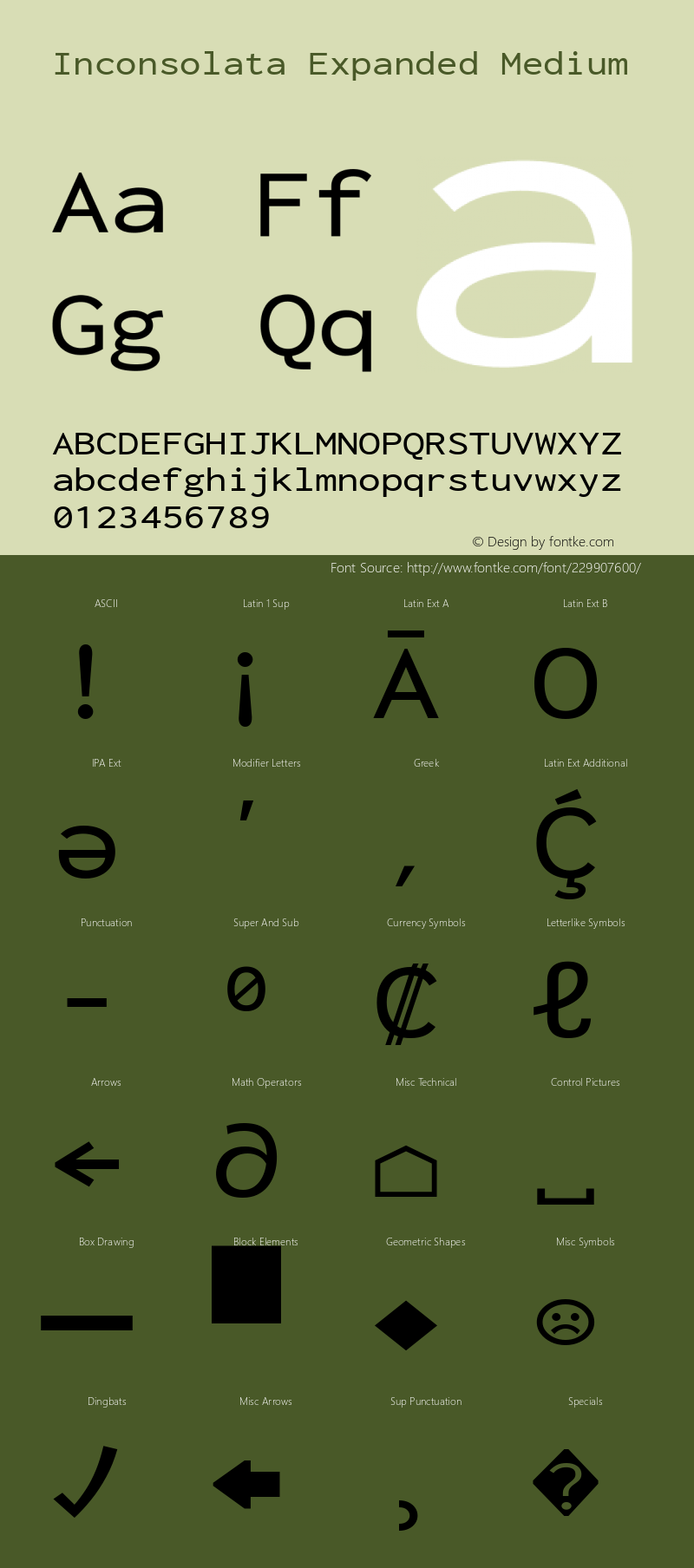 Inconsolata Expanded Medium Version 3.100; ttfautohint (v1.8.4.7-5d5b)图片样张
