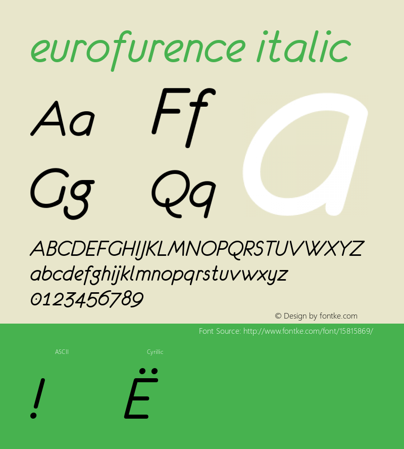 eurofurence italic 4.0 2000-03-28; ttfautohint (v1.4.1)图片样张