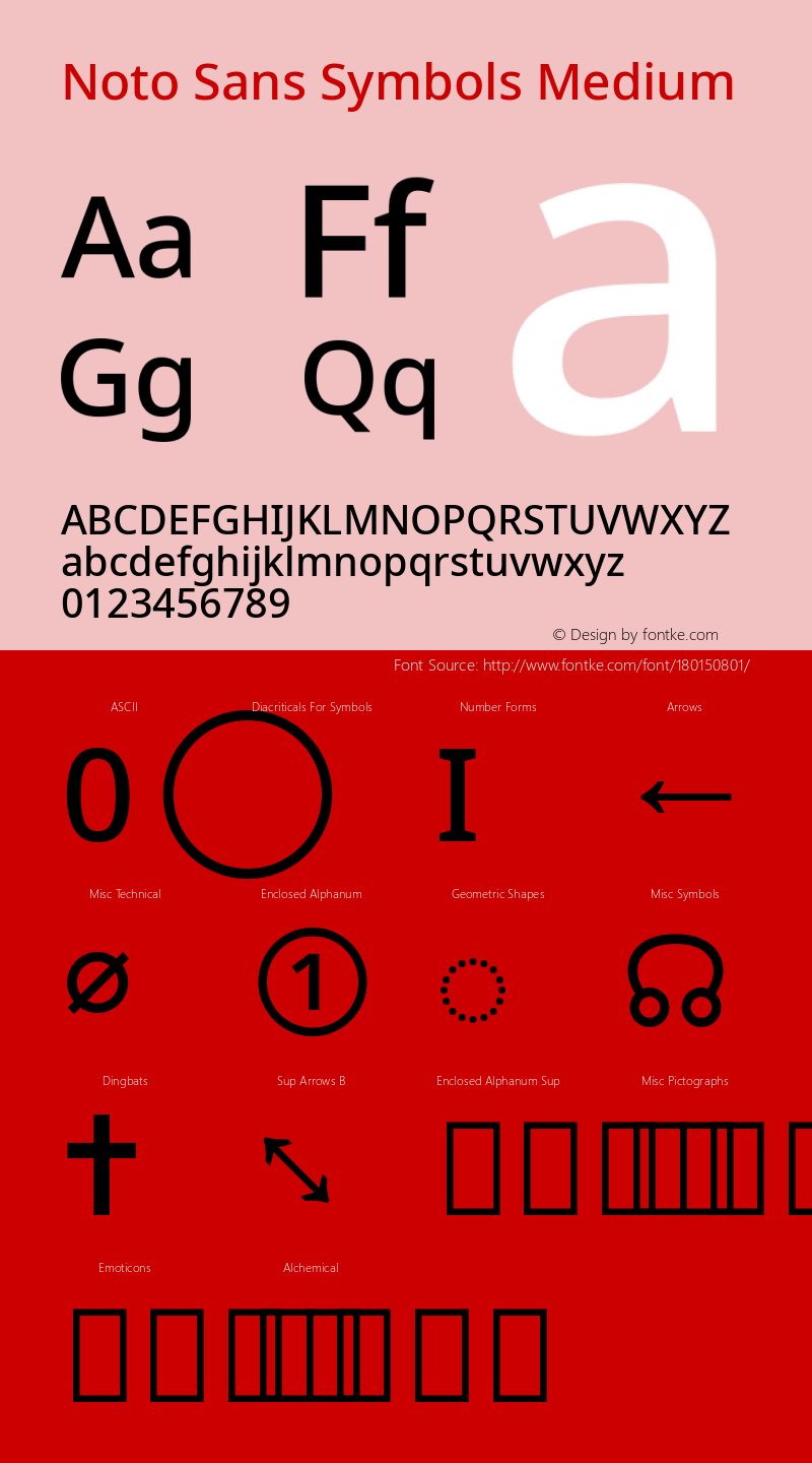 Noto Sans Symbols Medium Version 2.001; ttfautohint (v1.8.4) -l 8 -r 50 -G 200 -x 14 -D latn -f none -a qsq -X 