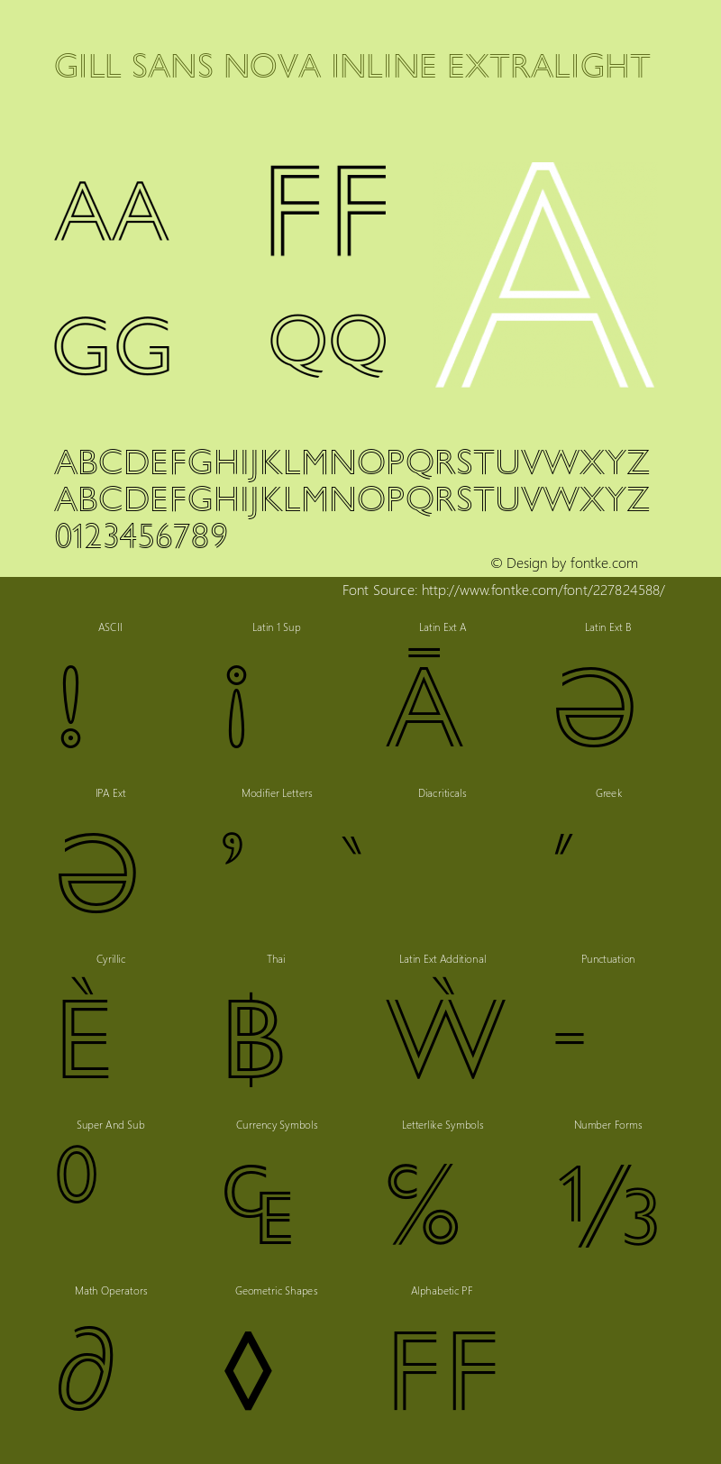 Gill Sans Nova Inline ExtraLt Version 1.00图片样张