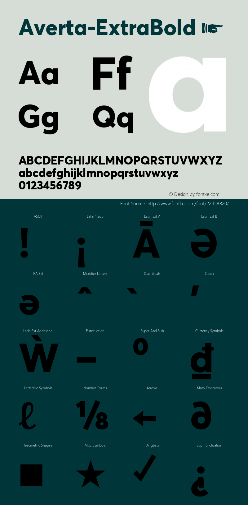 ☞Averta ExtraBold Version 1.002;PS 001.002;hotconv 1.0.70;makeotf.lib2.5.58329;com.myfonts.easy.intelligent-foundry.averta .extra-bold.wfkit2.version.4qmE图片样张