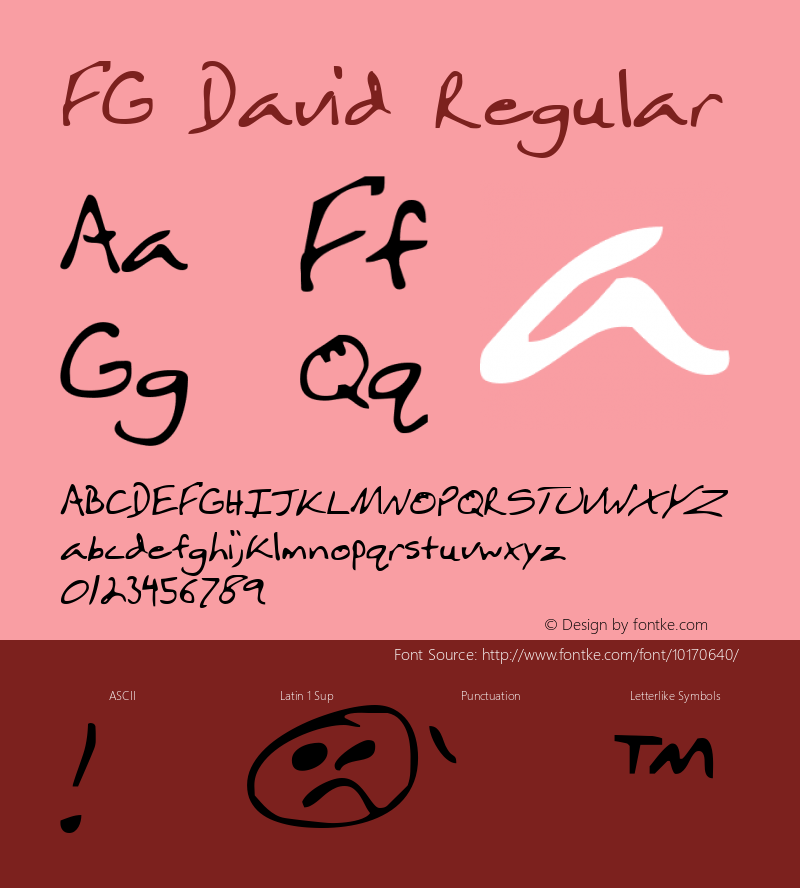 FG David Regular 2000; 1.0, initial release图片样张