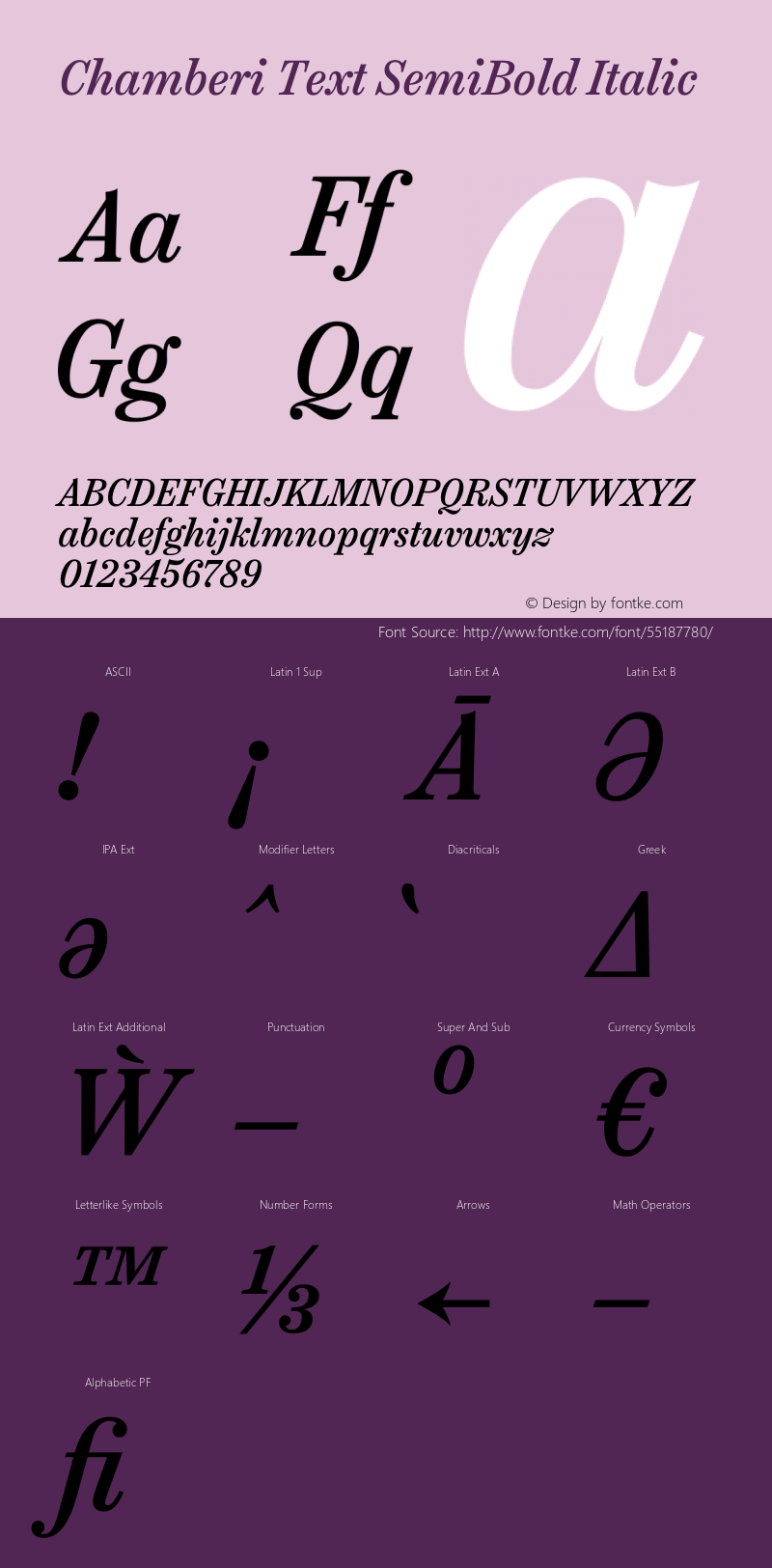 Chamberi Text SemiBold Italic Version 1.000图片样张