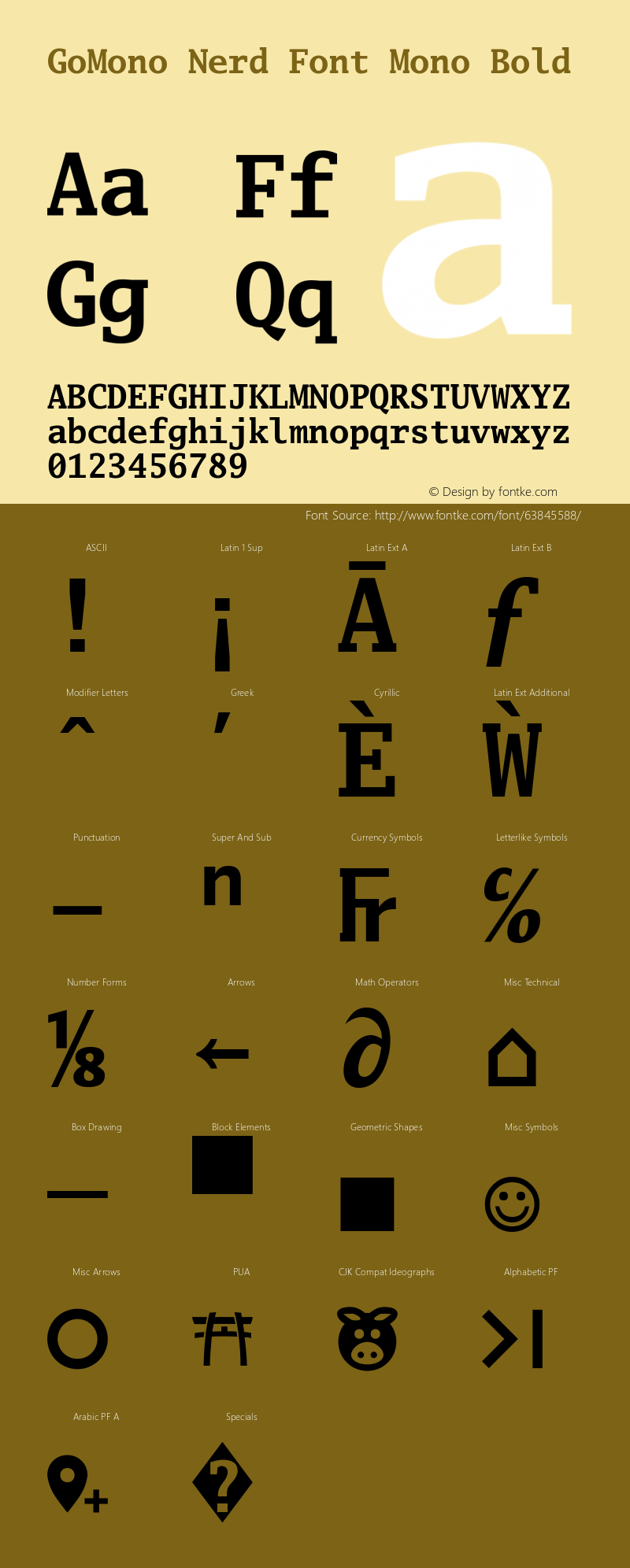 Go Mono Bold Nerd Font Complete Mono Version 2.008; ttfautohint (v1.6)图片样张
