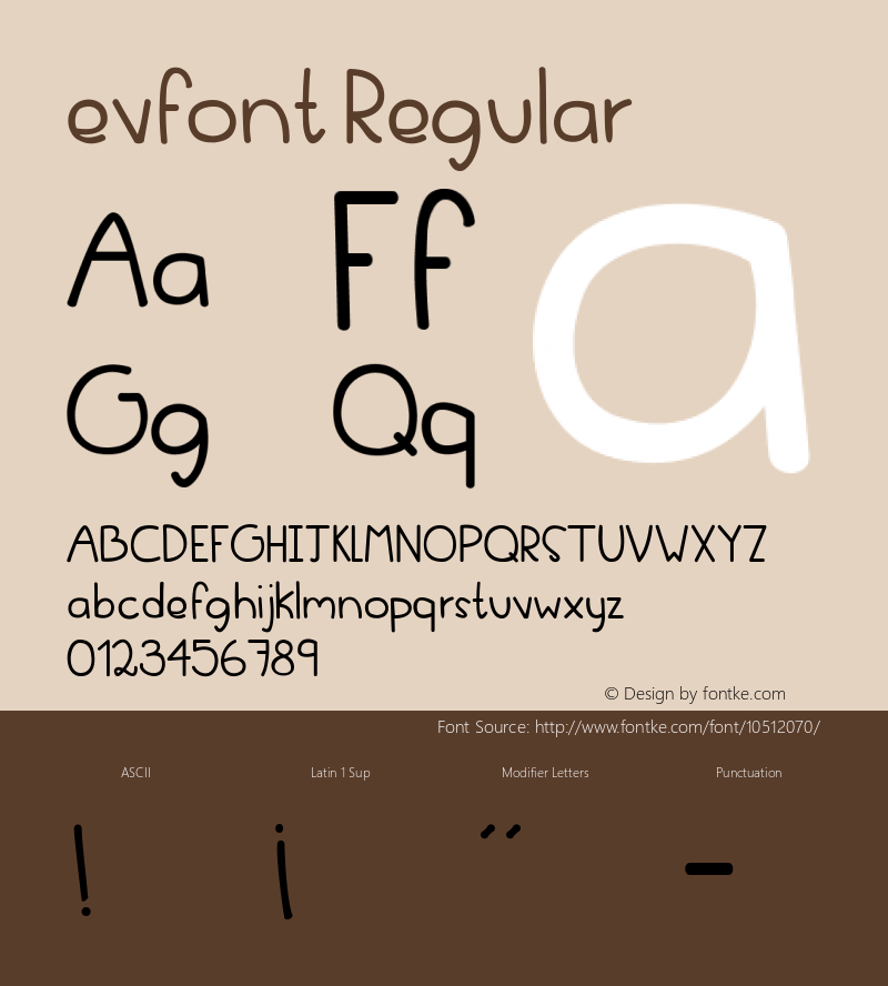 evfont Regular Version 1.0图片样张