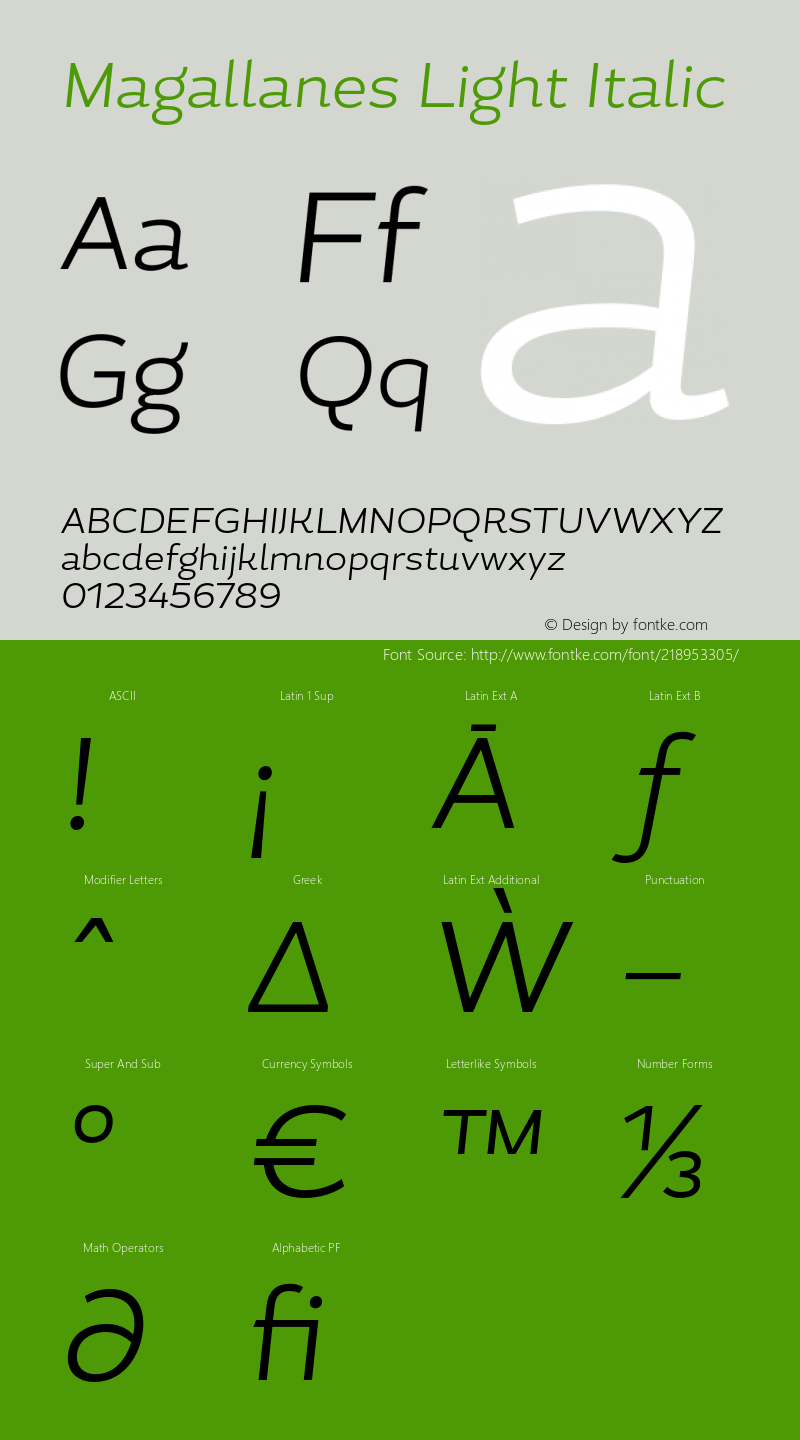 MagallanesLight-Italic 1.000图片样张