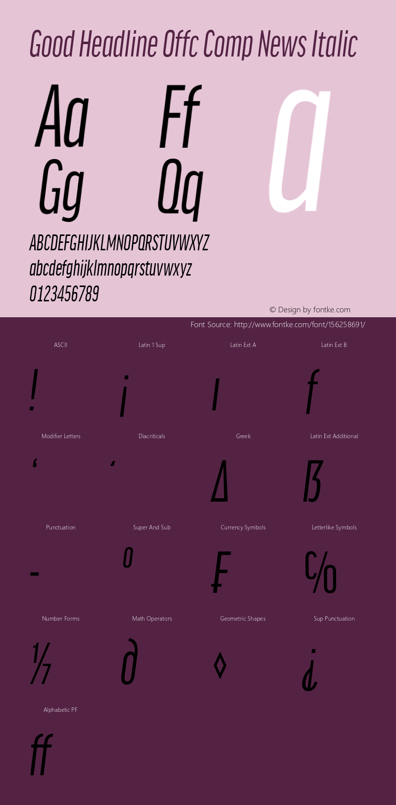 Good Head Offc Comp News Italic Version 7.504; 2014; Build 1020图片样张