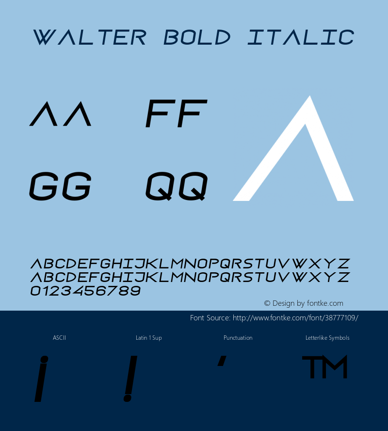 Walter Bold Italic Version 1.000图片样张