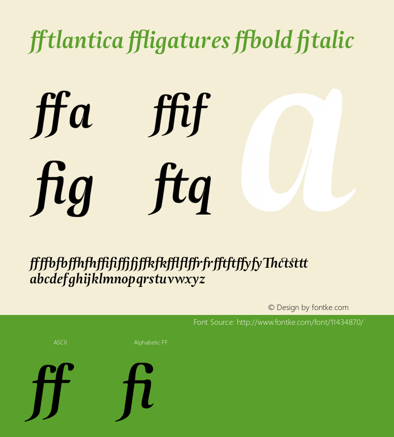 Atlantica Ligatures Bold Italic Version 1.000;PS 001.000;hotconv 1.0.38图片样张