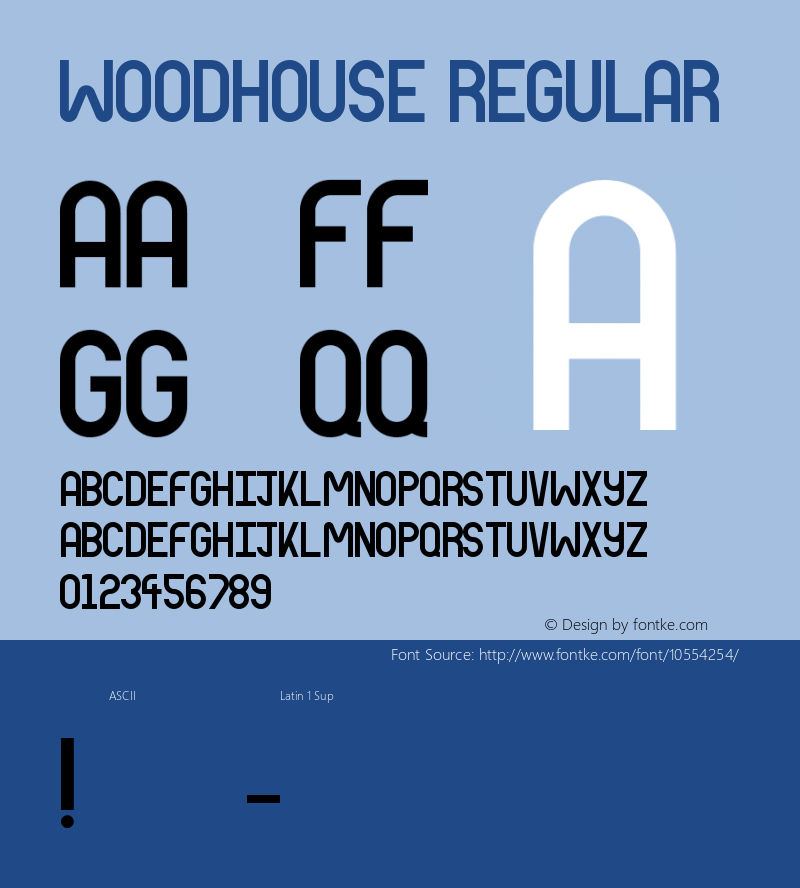 Woodhouse Regular Version 1.00 February 20, 2014, initial release图片样张