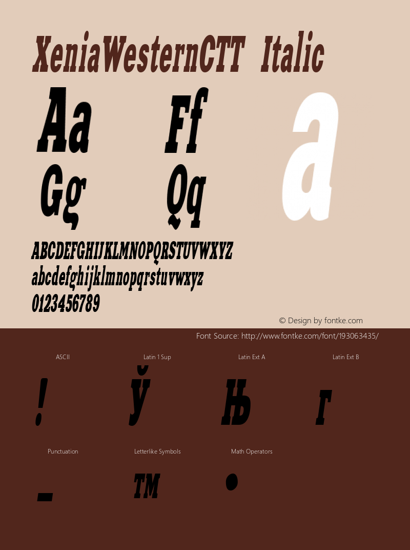 XeniaWesternCTT Italic 1.000.000图片样张