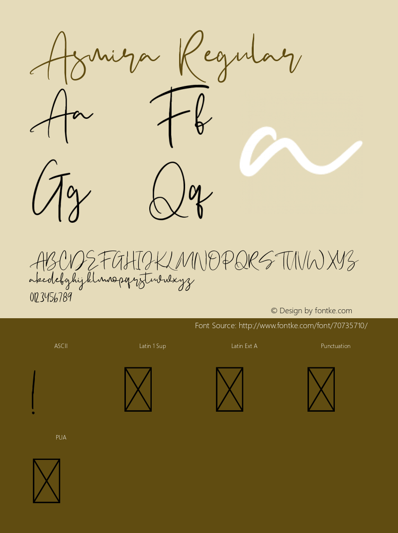 Asmira Version 1.002;Fontself Maker 3.4.0图片样张