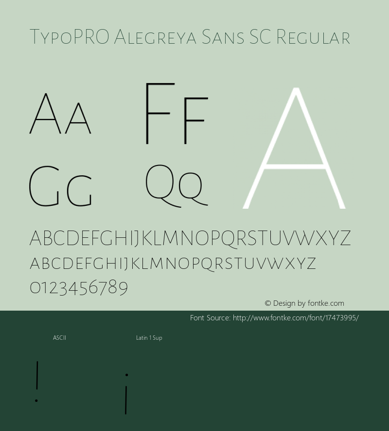 TypoPRO Alegreya Sans SC Regular Version 1.000;PS 001.000;hotconv 1.0.70;makeotf.lib2.5.58329 DEVELOPMENT图片样张