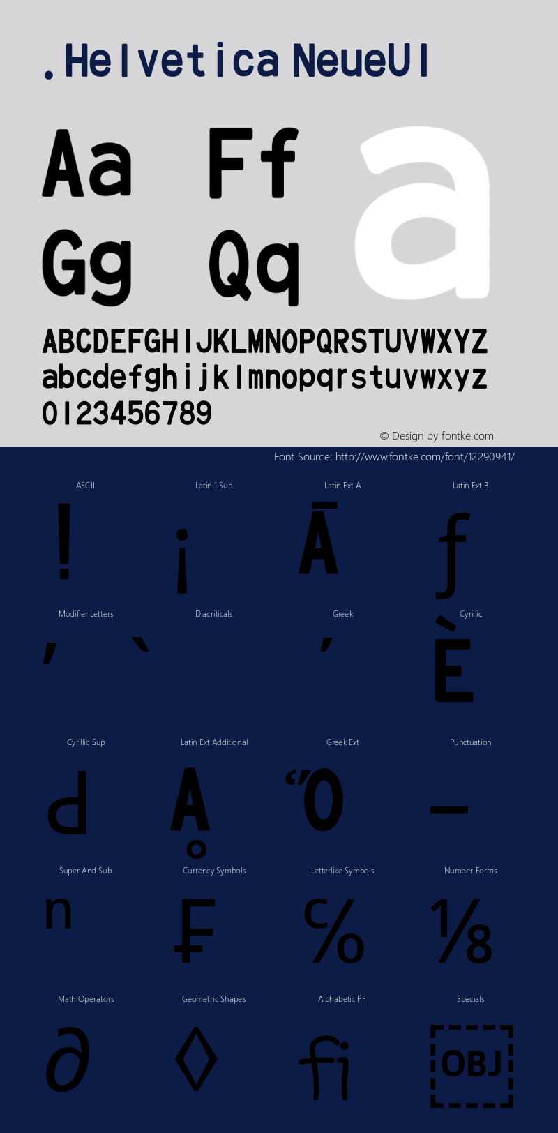 .Helvetica NeueUI 粗体 10.0d35e1图片样张