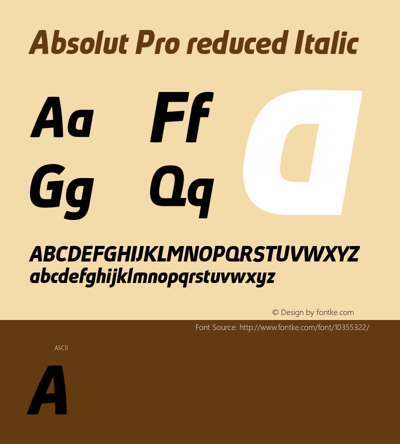Absolut Pro reduced Italic Version 1.004图片样张
