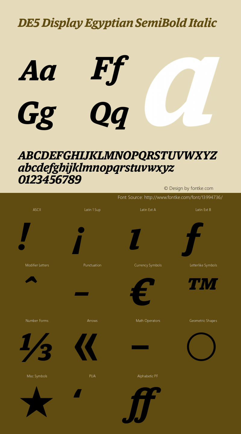 DE5 Display Egyptian SemiBold Italic 001.000图片样张