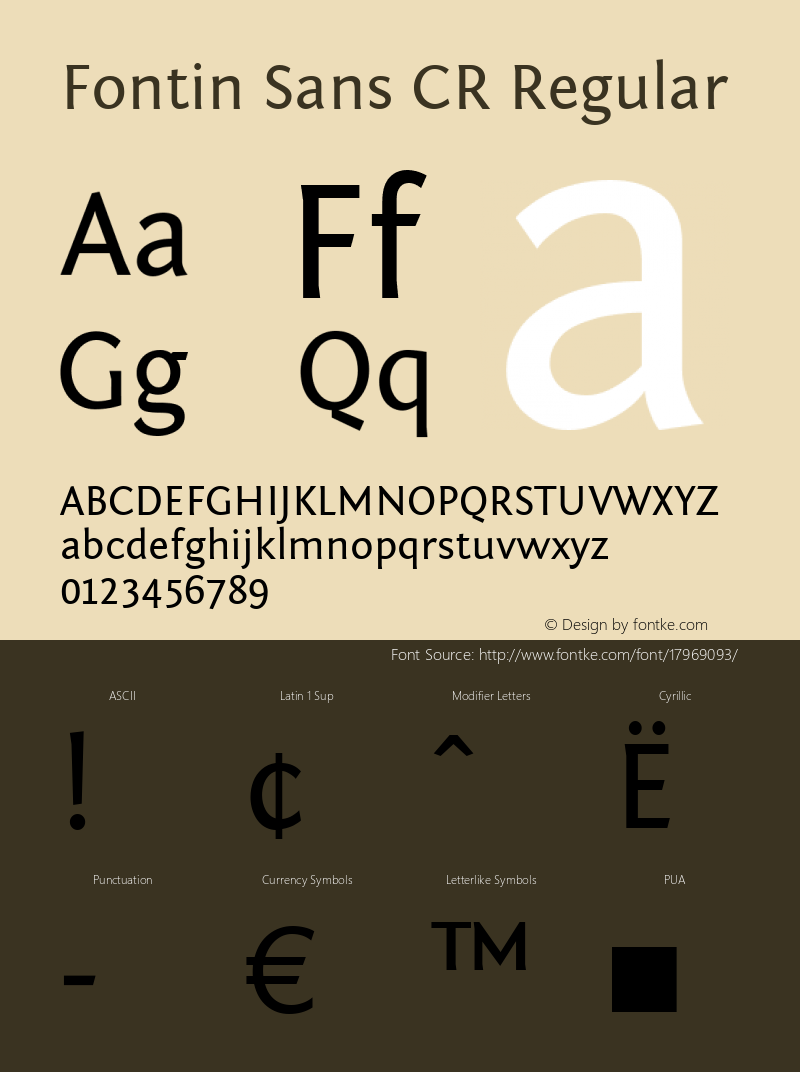 Fontin Sans CR Regular 1.000图片样张