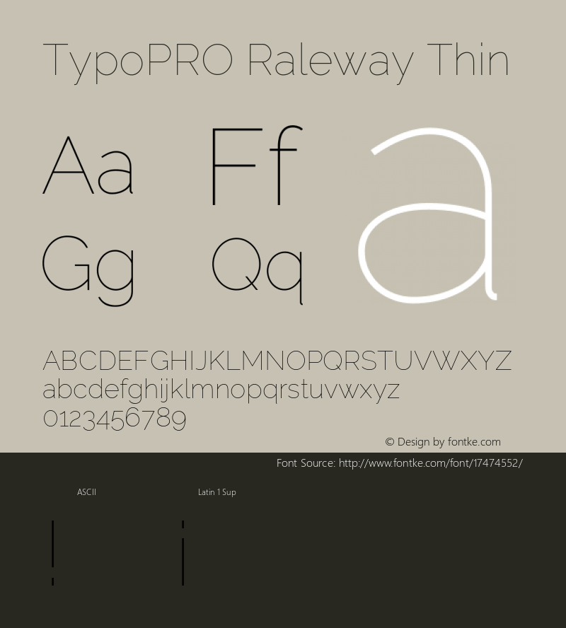 TypoPRO Raleway Thin Version 3.000; ttfautohint (v0.96) -l 8 -r 28 -G 28 -x 14 -w 